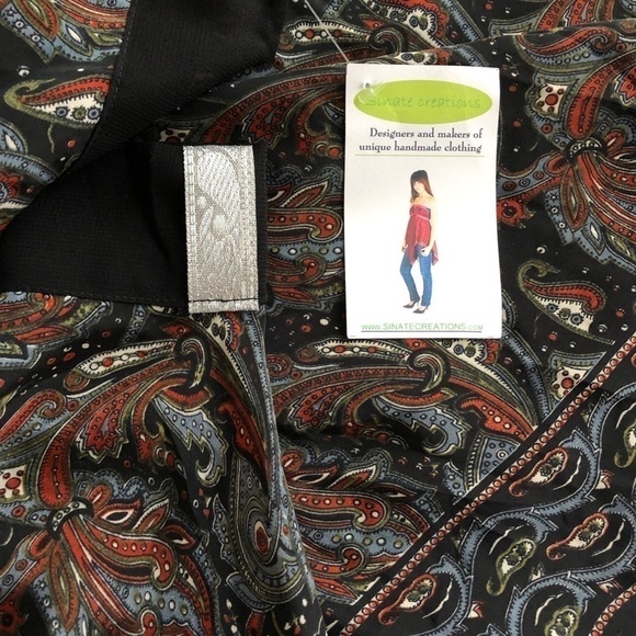 Silk one of a kind versatile wrap around tunic skirt halter top. Boho Paisley - Picture 10 of 14